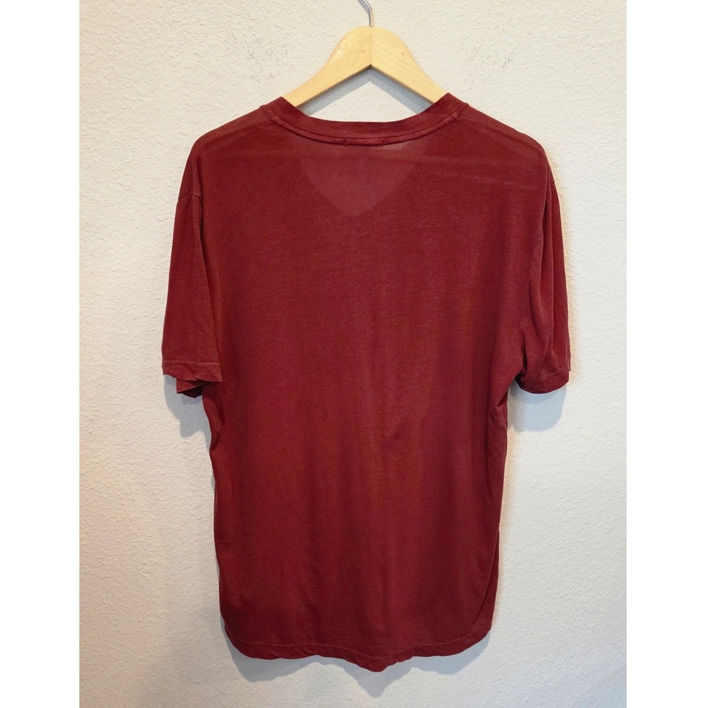 James Perse T-Shirt Cotton V-Neck Slim Fit Red Slub Luxury Mens Size 2 M USA - Picture 3 of 13